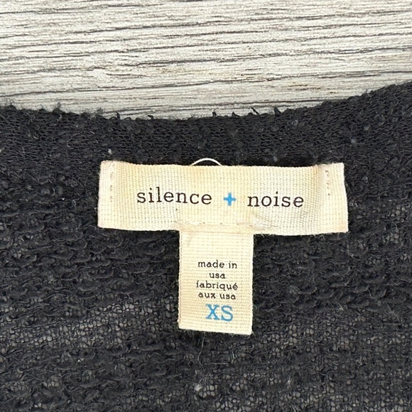 Silence+Noise Women Black Lightweight Long Sleeve Cardigan w/ Sheer Back Sz XS - Picture 4 of 4